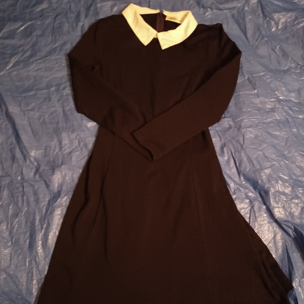 Black Dress with White Collar